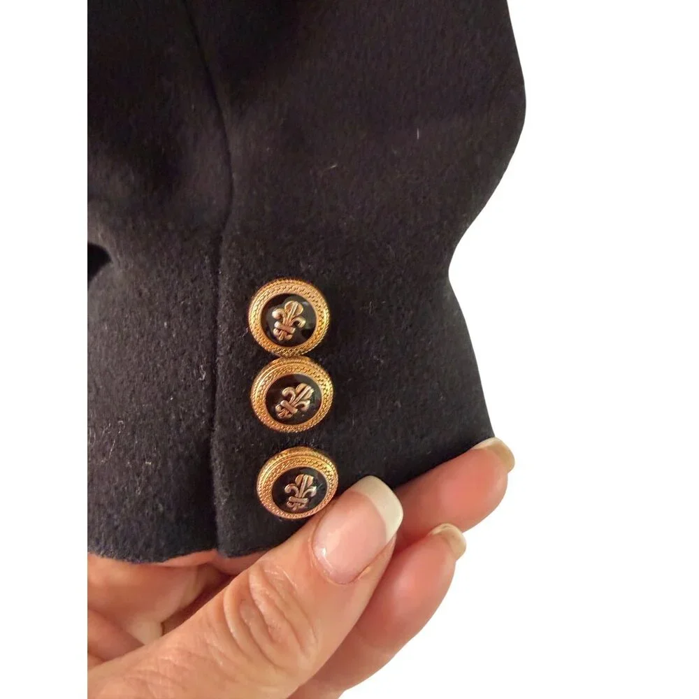 Pendleton Vintage Womens Size 8 Black Wool Cashmere Blend Pea Coat - Picture 5 of 9